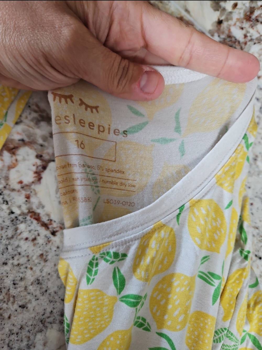 Little Sleepies  Lemon Print Girls Pajama Set